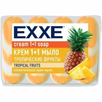 Мыло EXXE 4*75гр Тропические фрукты оранжевое полосатое