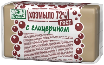 М/Т "ВЕСНА Хозмыло 72%"  ГОСТ(с глицерином) в ппп 140г фото в интернет-магазине KUTAVA