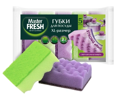 Мастер Фреш Губки д/посуды 5шт  XL Стронг фото в интернет-магазине KUTAVA